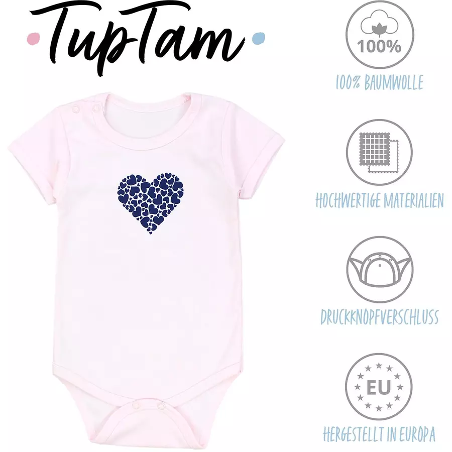 TupTam Mädchen Baby Body Kurzarm 5er Pack rosa Modell 2