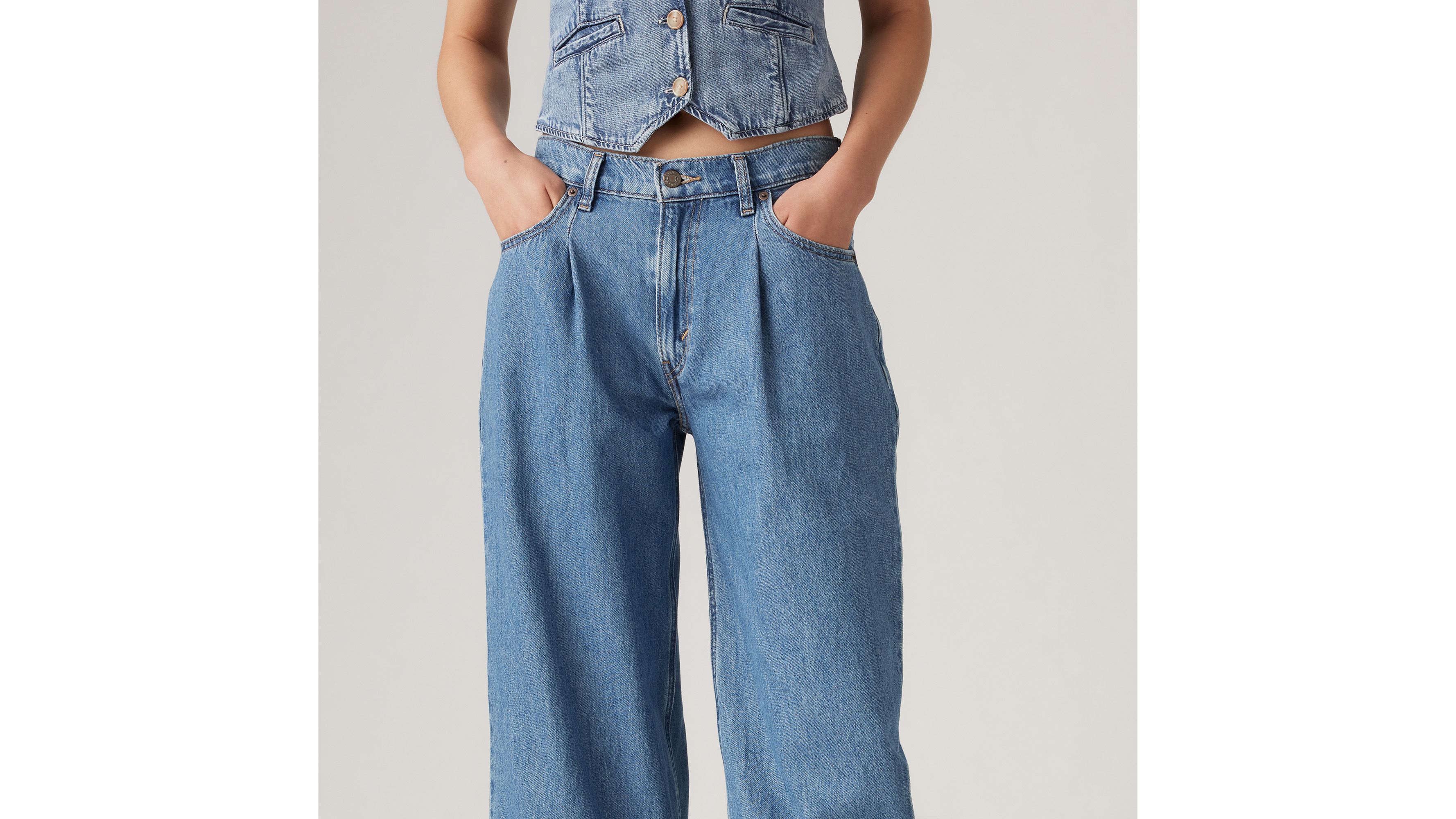 Jean Baggy Dad Wide Leg Lightweight - Cause And Effect - Bleu