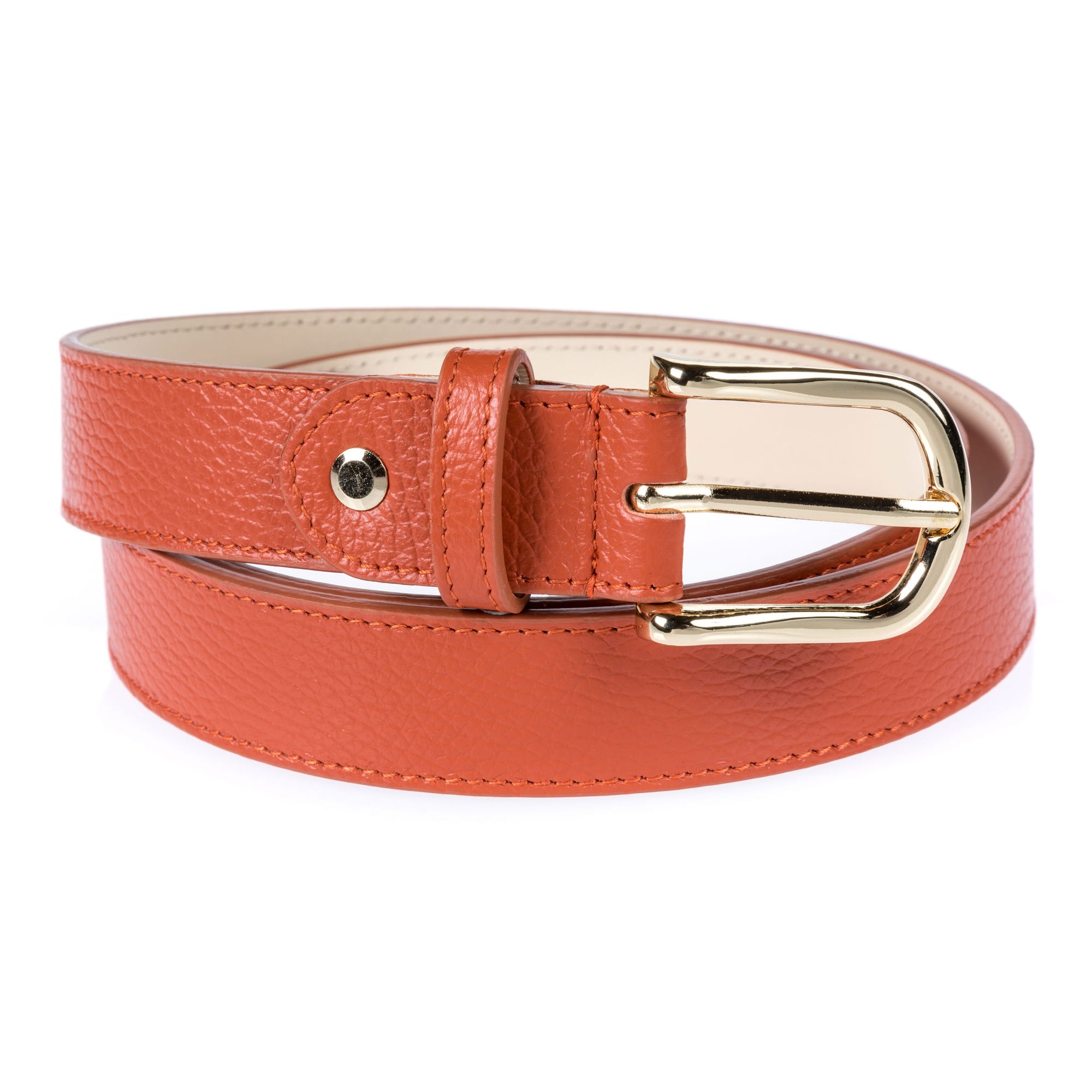 Ceinture en cuir orange