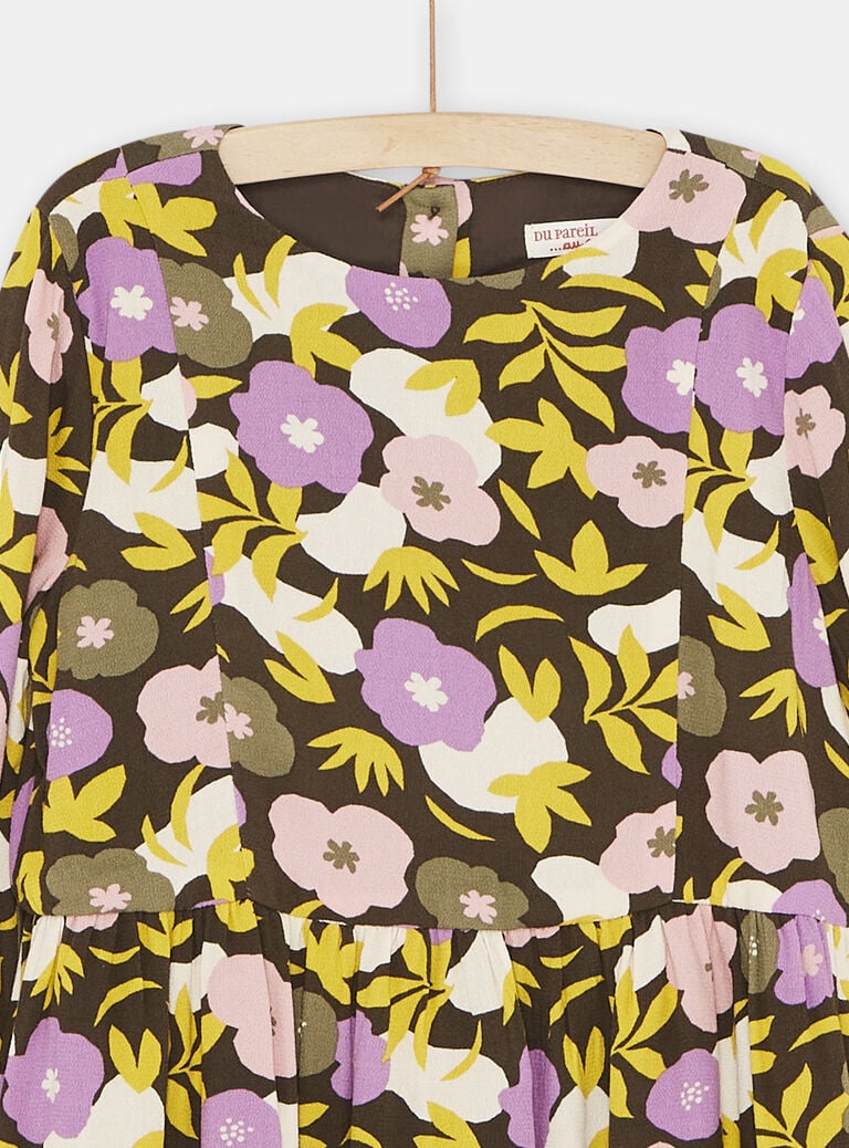 Robe multicolore à imprimé fleuri fille