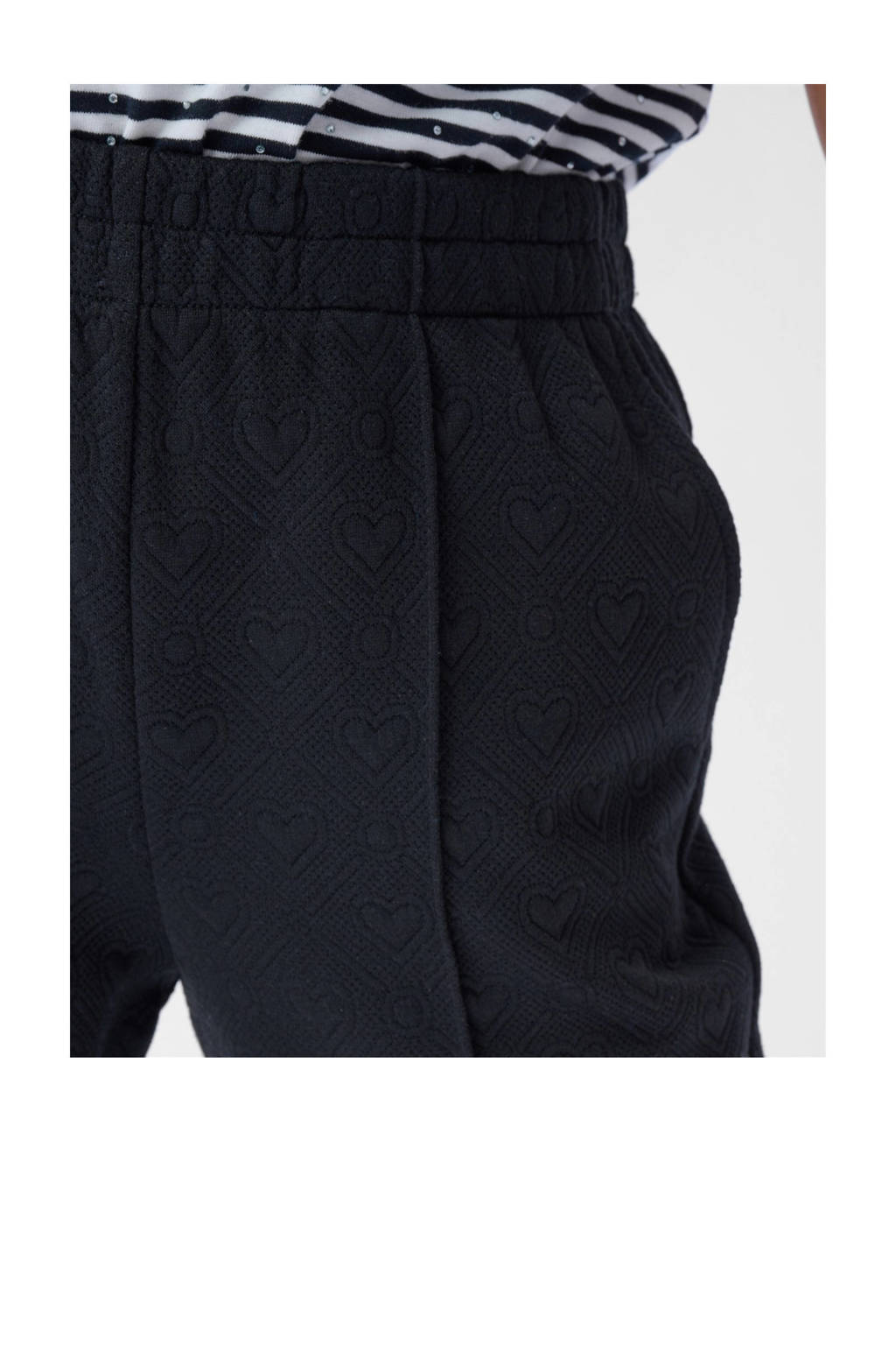 Shoeby broek met hartjes en textuur zwart