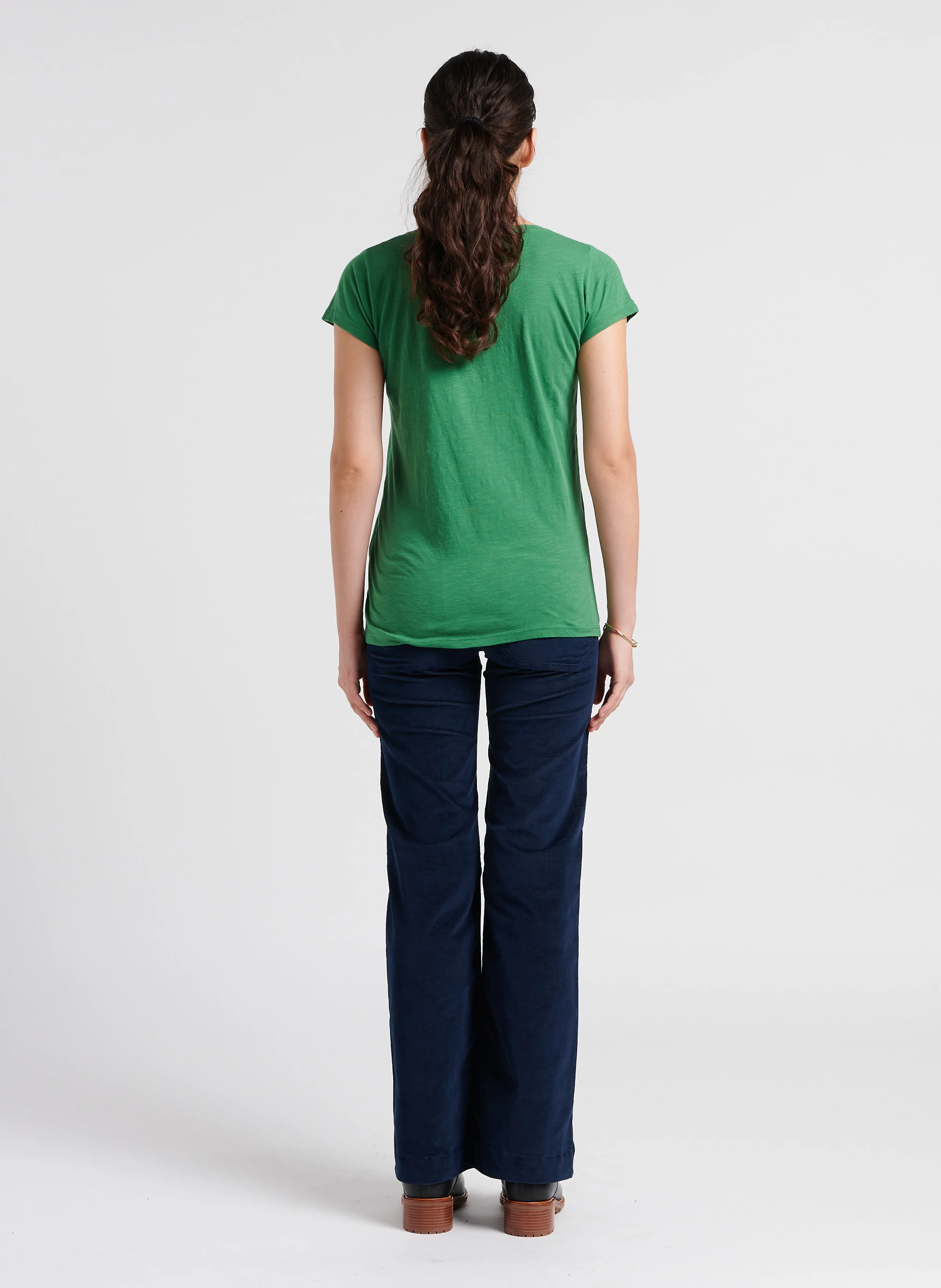 GATSBY - Pantalon évasé en coton mélangé | Bleu
