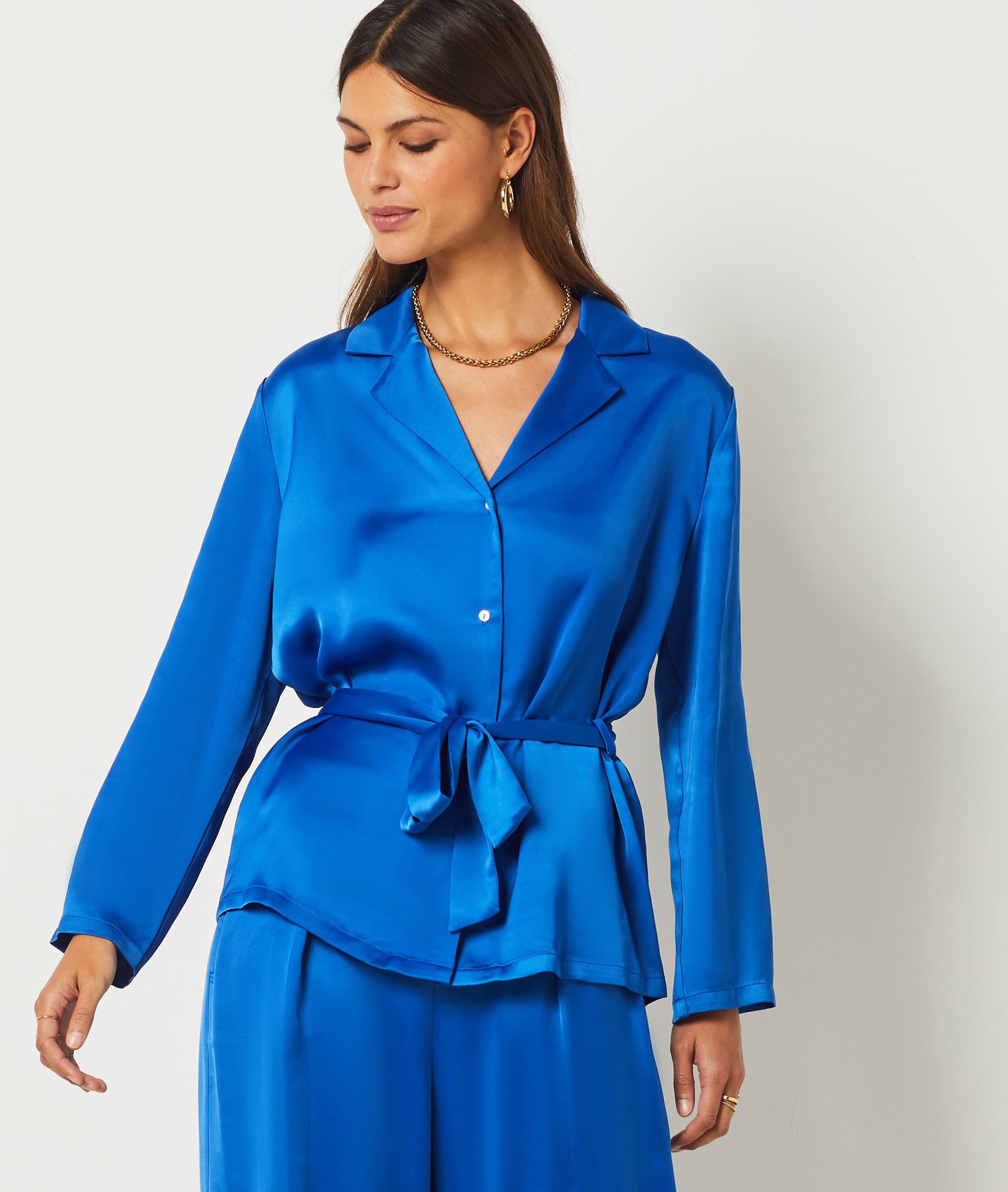 Chemise de pyjama à nouer