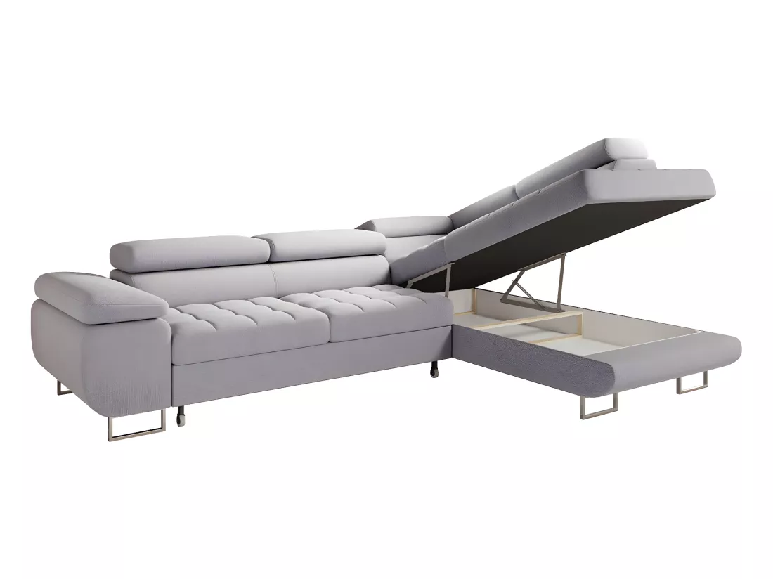 Canapé d'angle convertible droite 4 places Eden Gris