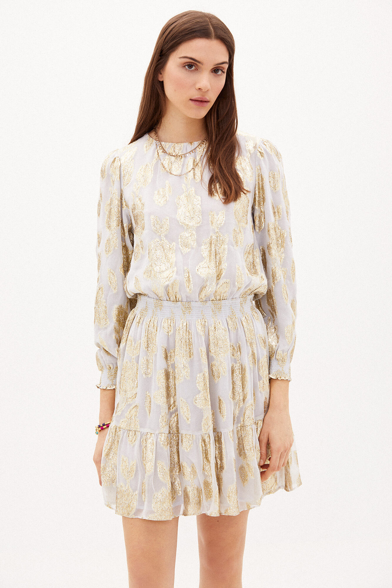 Vestido curto Mona com lurex - Amarelo