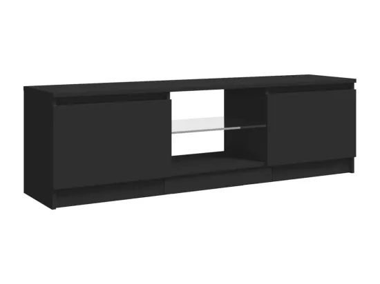 Meuble TV avec lumières LED Noir 120x30x35,5 cm