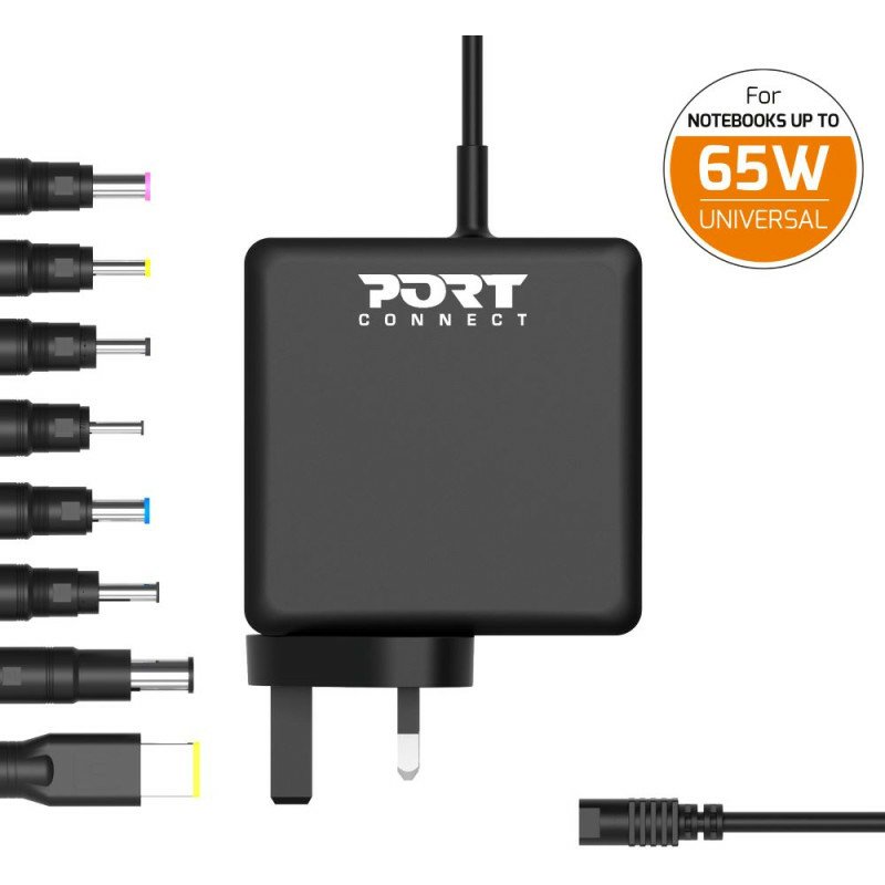 Port Designs 900093B-UK chargeur d'appareils mobiles Ordinateur portable, Universel Noir Secteur Intérieure