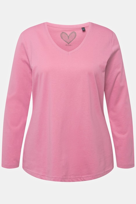 Shirt, Slim, V-Ausschnitt, Langarm