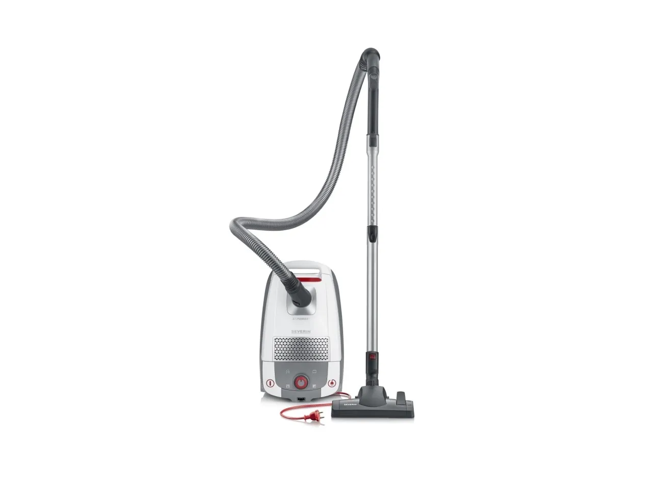 SEVERIN S'POWER BC 7047 - Støvsuger - beholder - pose - 850 W - hvid/rød