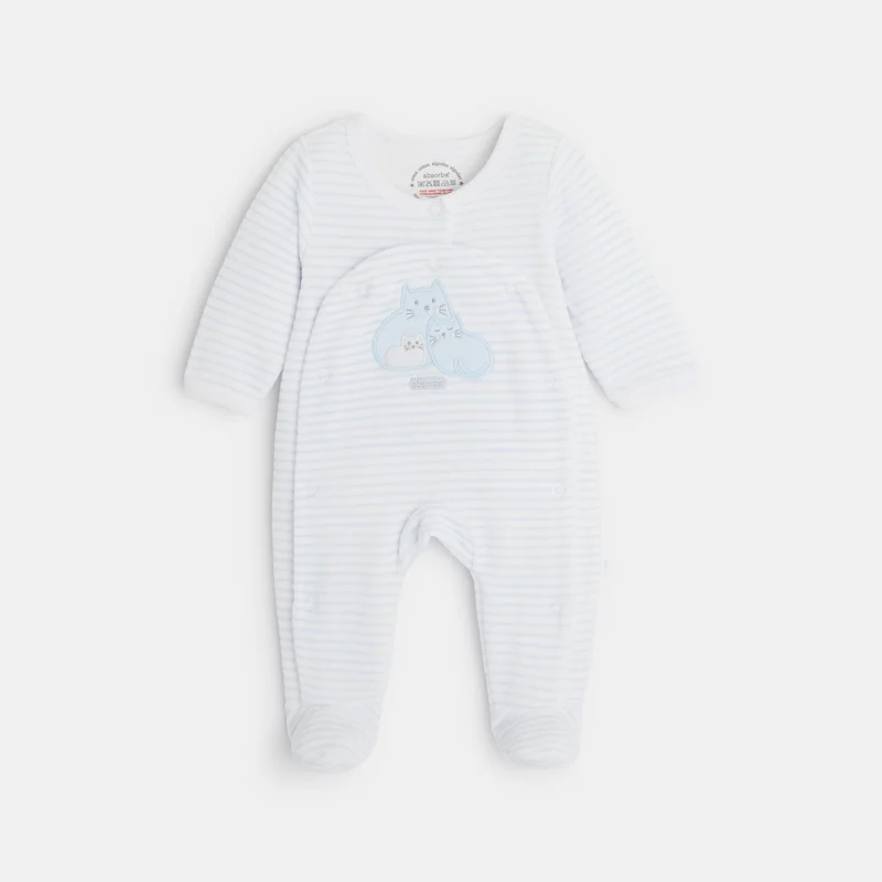 Pyjama bébé en velours bleu Absorba Bleu