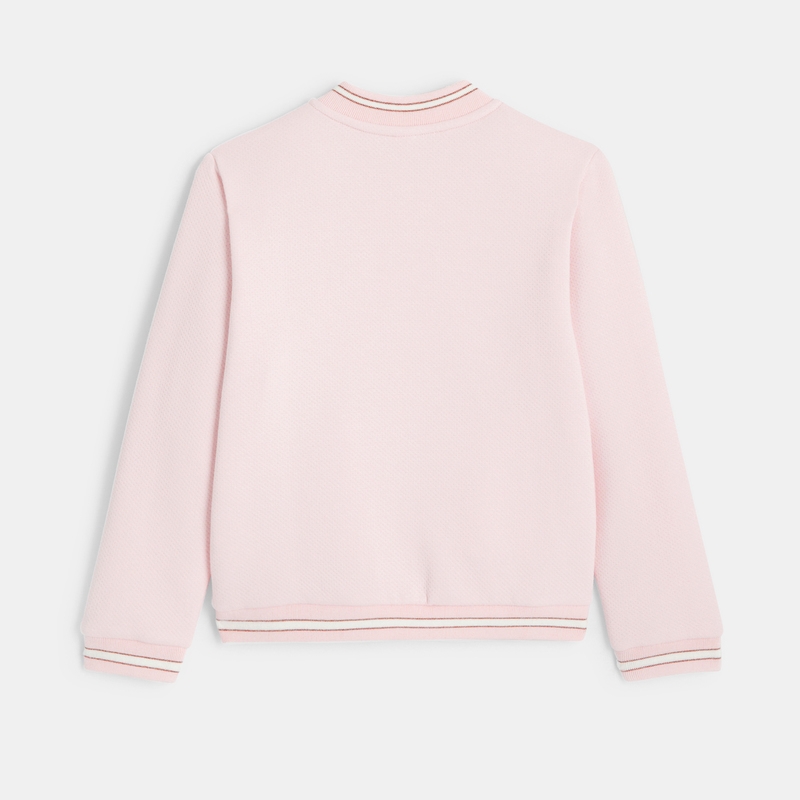 Sweat Teddy rose effet pointelle Lili Gaufrette