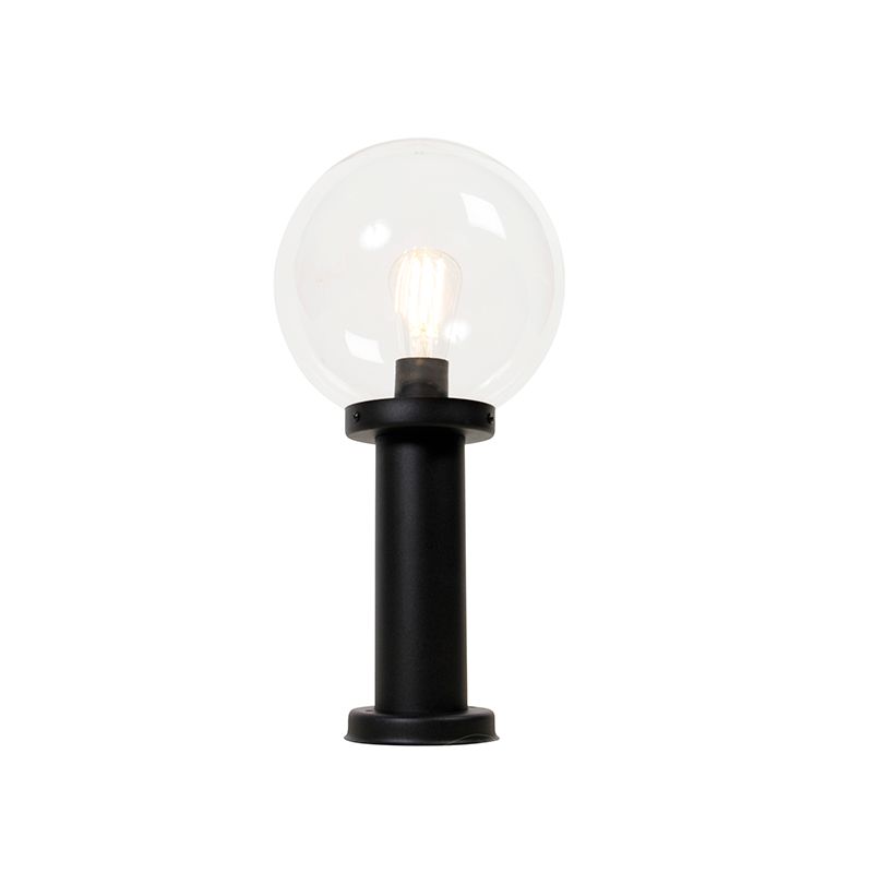 Staande buitenlamp zwart met heldere bol 50 cm IP44 - Sfera