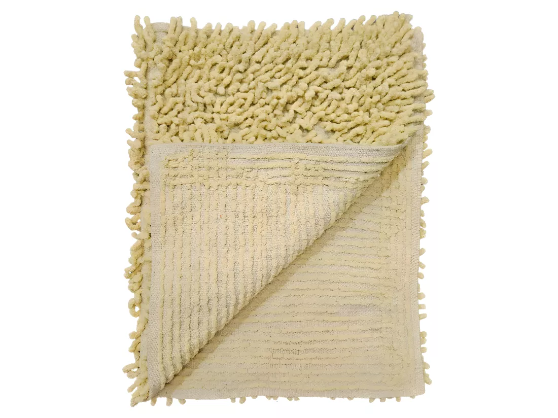 Tapis de salle de bain 40 x 60 cm en coton chenille jaune - NAPOLEON