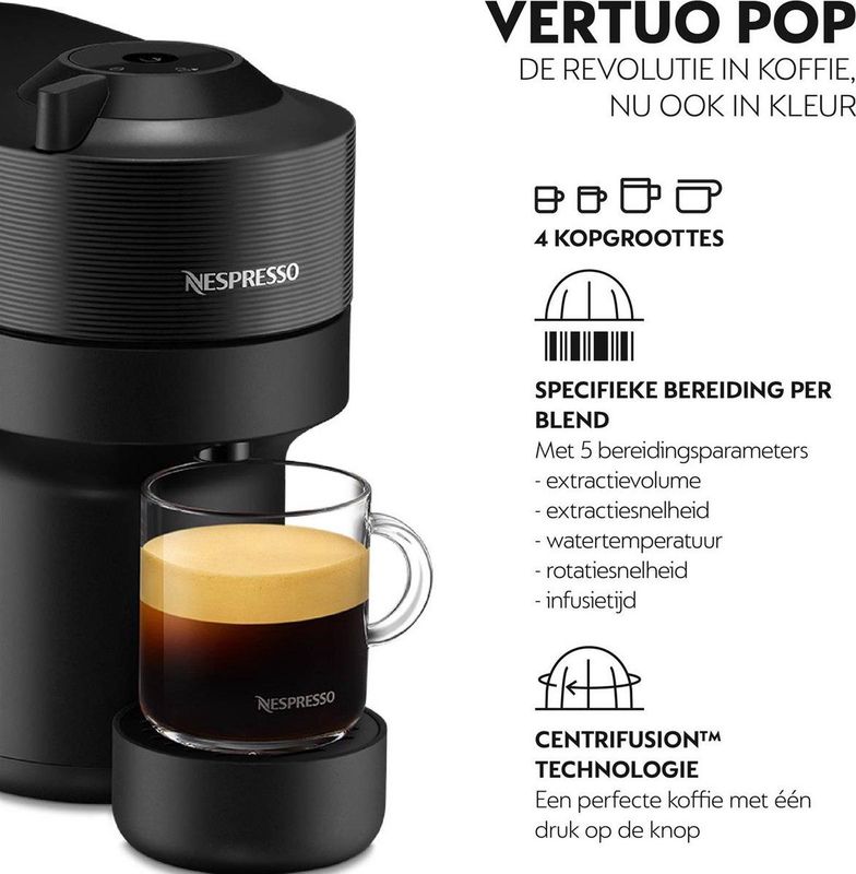 De'Longhi - Vertuo Pop - Koffiezetapparaat - Zwart - Gerecycled Materiaal
