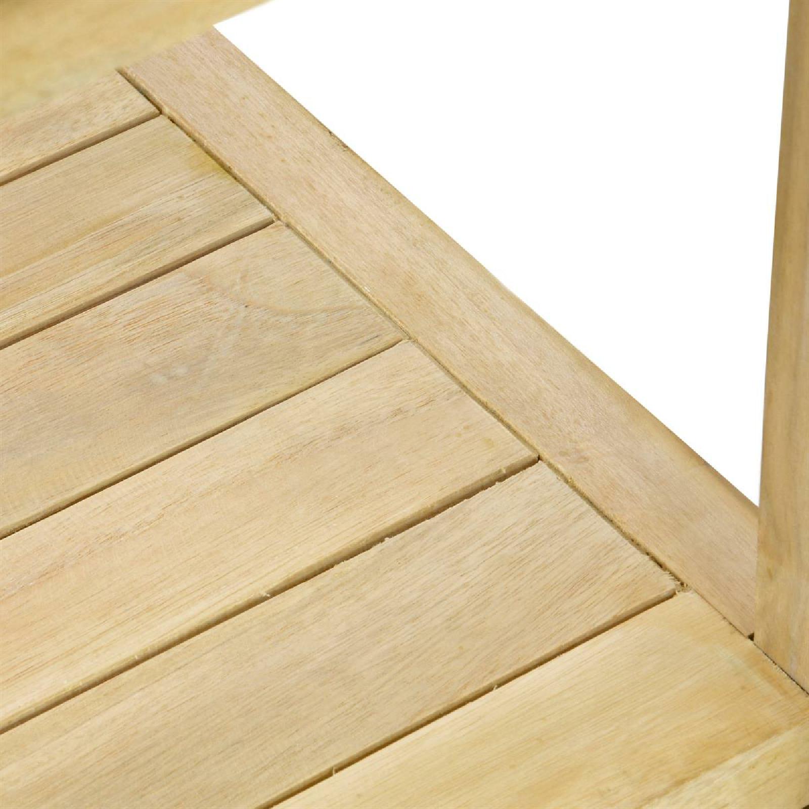 VCM Beistelltisch Blumenhocker Balkon Terrasse Teak-Holz natur 50x50cm