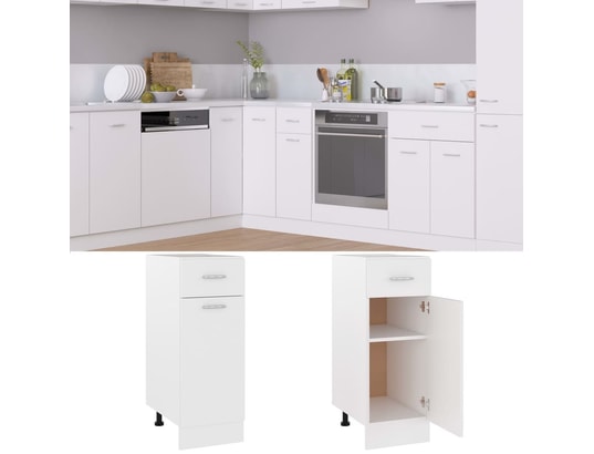 VIDAXL - Meuble bas Armoire de cuisine blanc 30x46x81,5 cm aggloméré