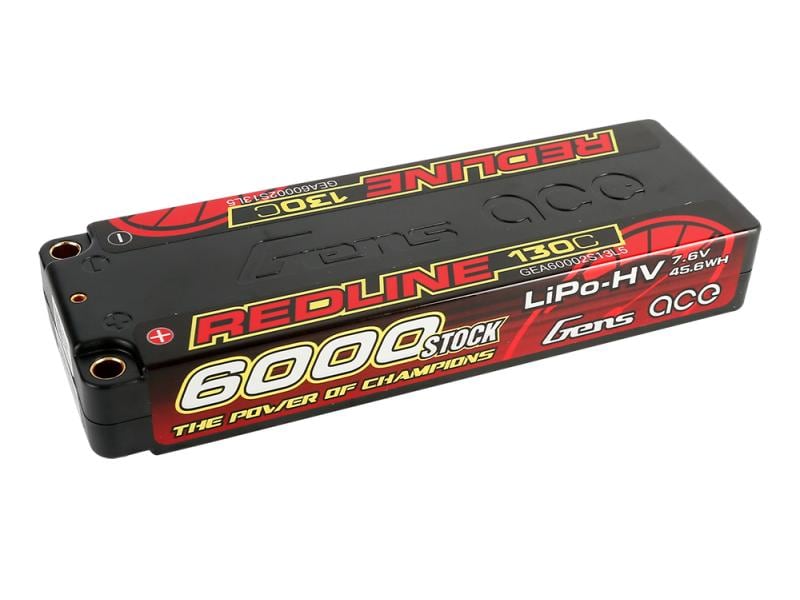 Gens ace RC-Akku LiHV 6000 mAh 7.6 V 130C Redline 2S2P LiHV Hardcase Akku für Fahrzeuge