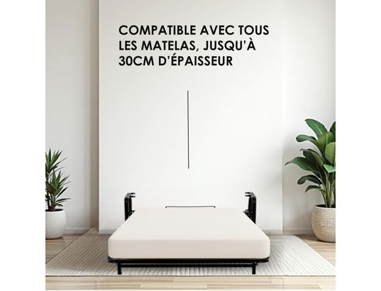 WALLBEDKING - Lit escamotable murphy, 90x190cm, vertical, classique