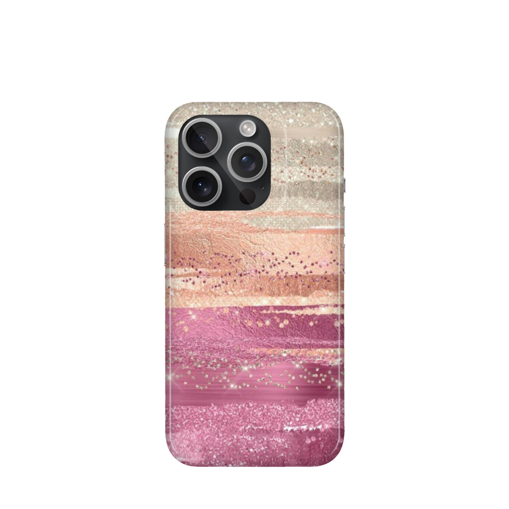 iPhone 15 Pro Kunststoff Hülle Schimmer der Eleganz - Pink