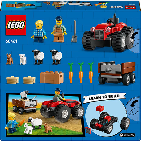 LEGO City Rød traktor med anhænger og får 60461