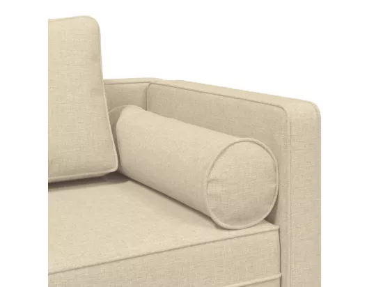 Prolenta Premium - Chaise longue avec coussins crème tissu