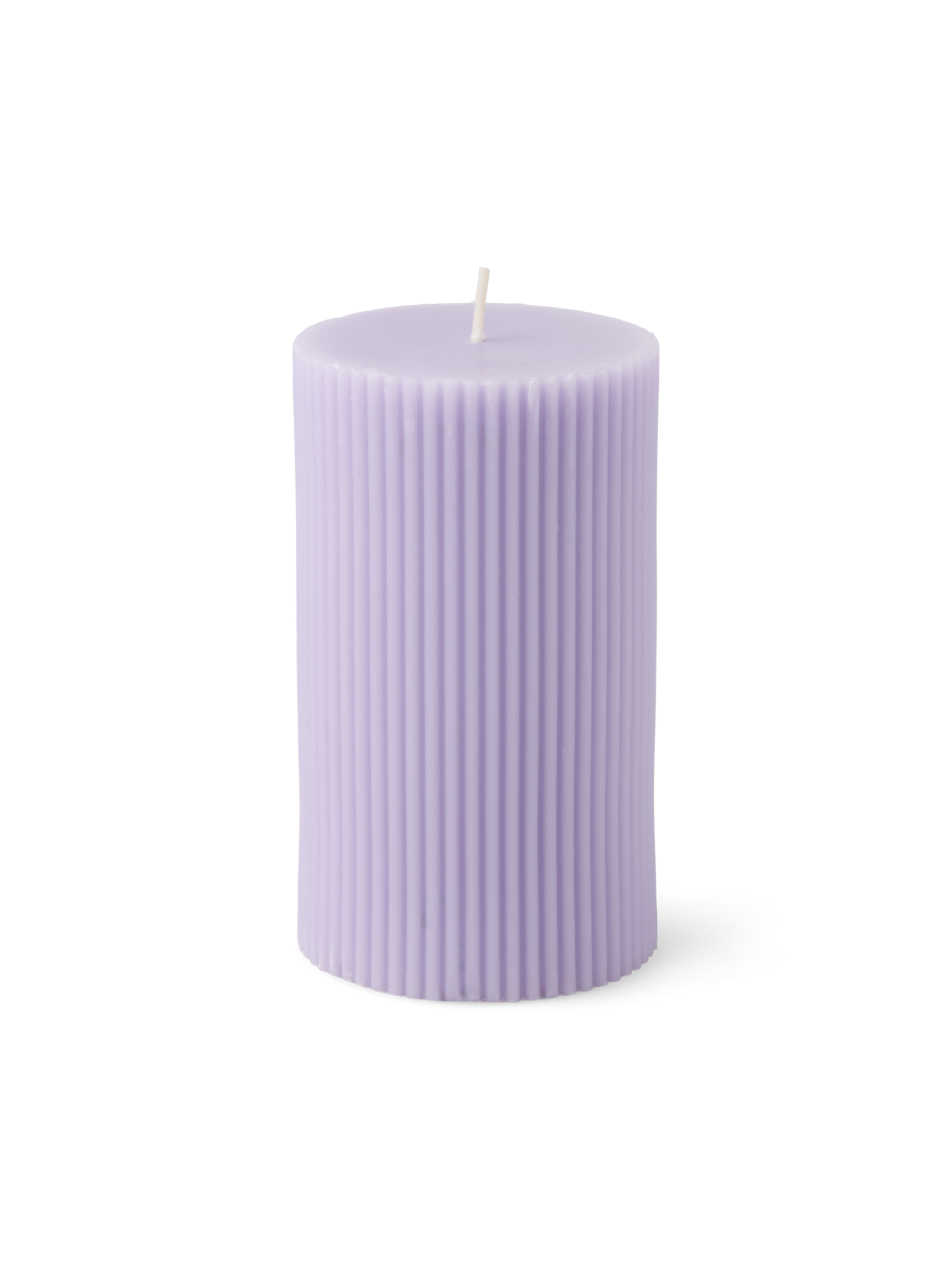 Bloklys | Paraffinvoks/stearin. Ø7 x 12 cm. | Lilac