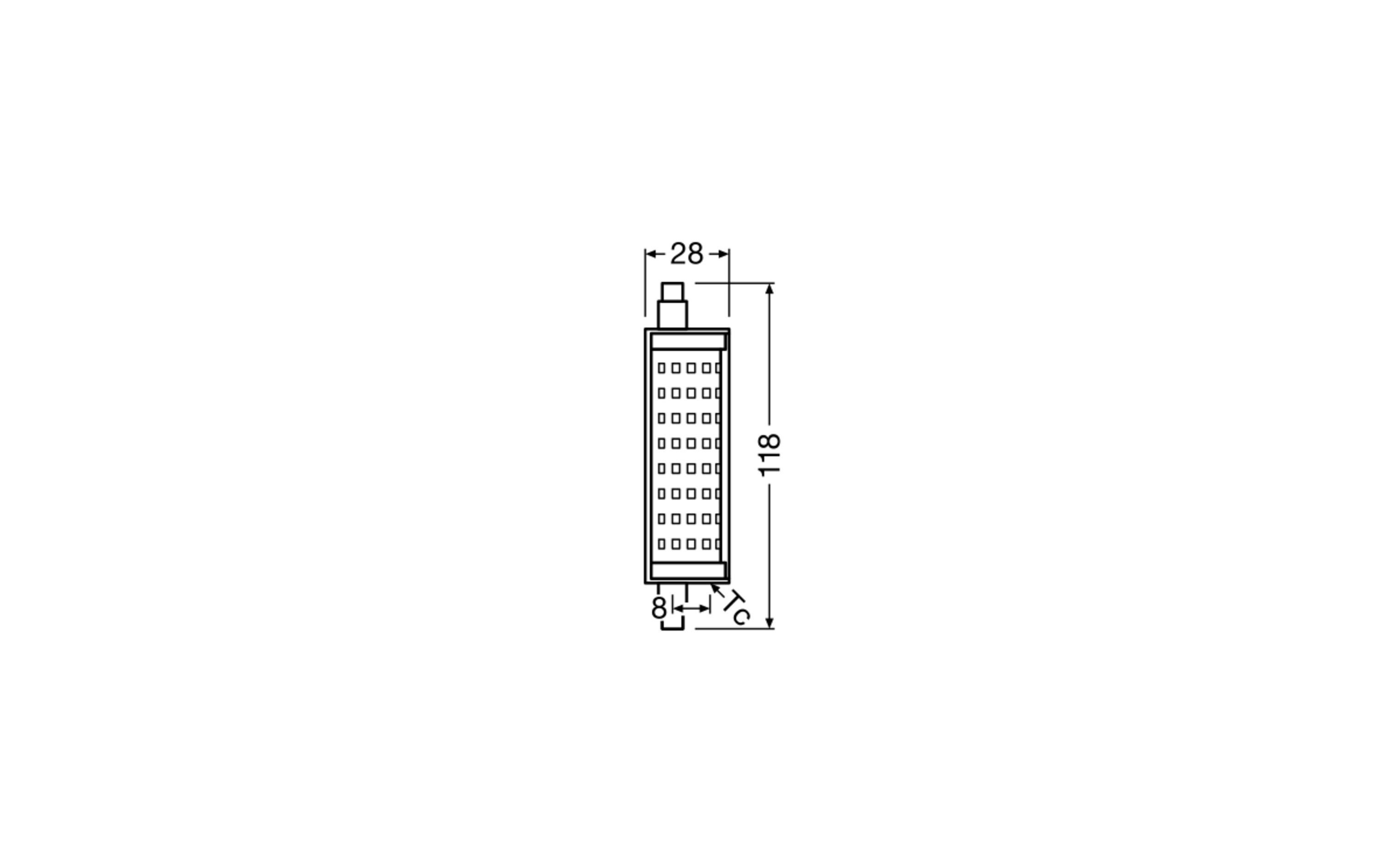 Lampe Superstar Line 118, 15W, R7 s WarmweissDimmbare LED-Lampe mit R7 s-Retrofit-Sockel