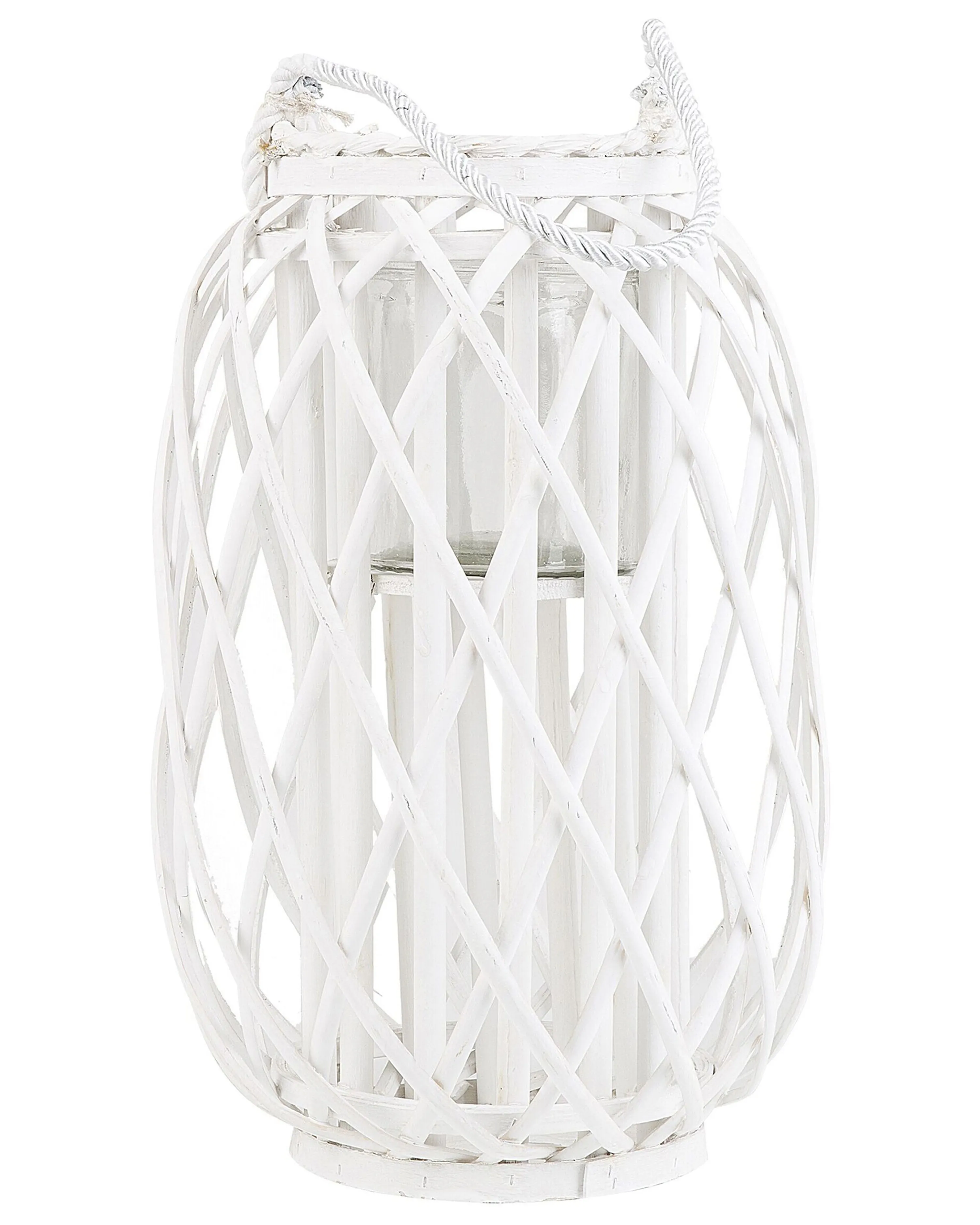 Lantaarn MAURITIUS Wilgenhout 40 cm Wit