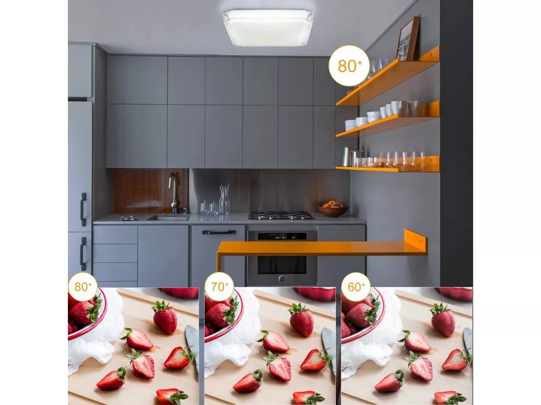 NETTLIFE Plafonnier LED Cuisine Salon Moderne Carré 30CM Cristal Ciel Étoilé Design Dimmable avec Télécommande Blanc Petit pour Salon Couloir Bureau