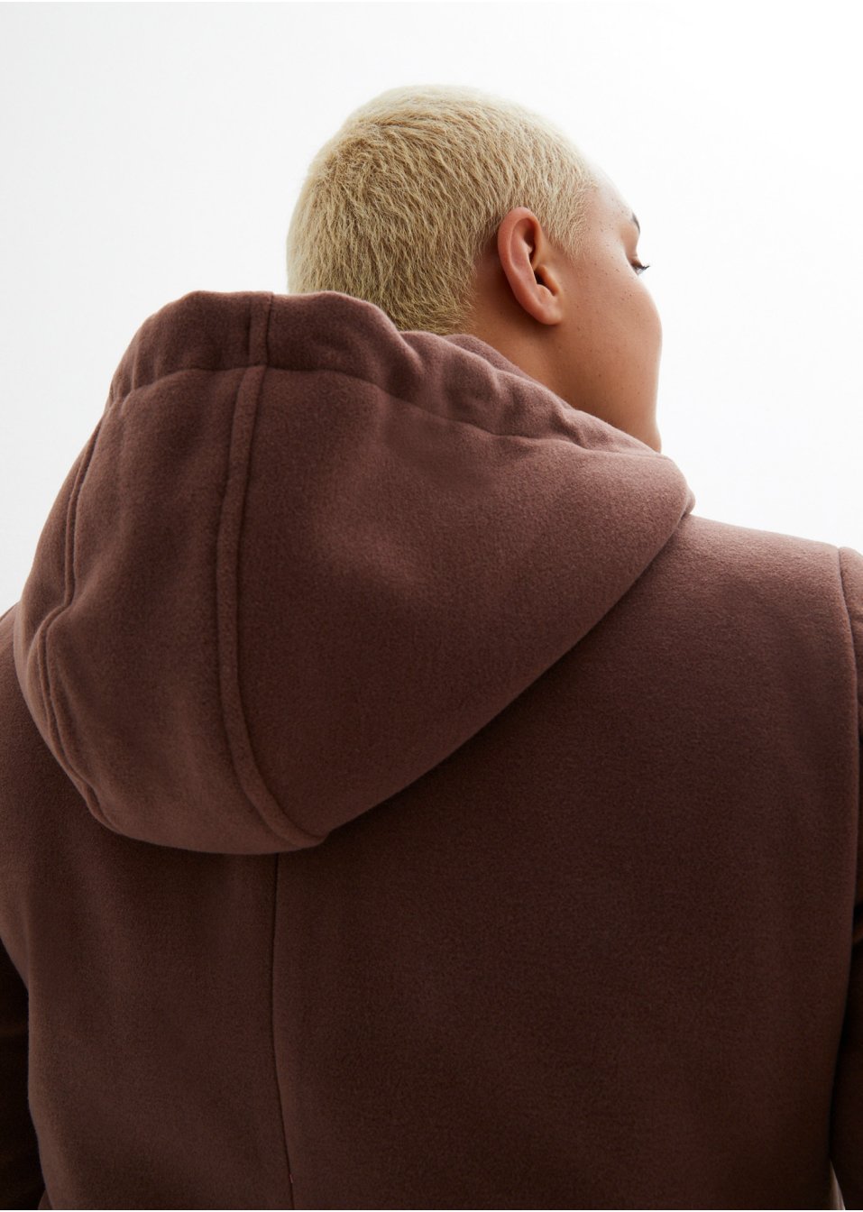 Manteau en imitation laine, coupe longue