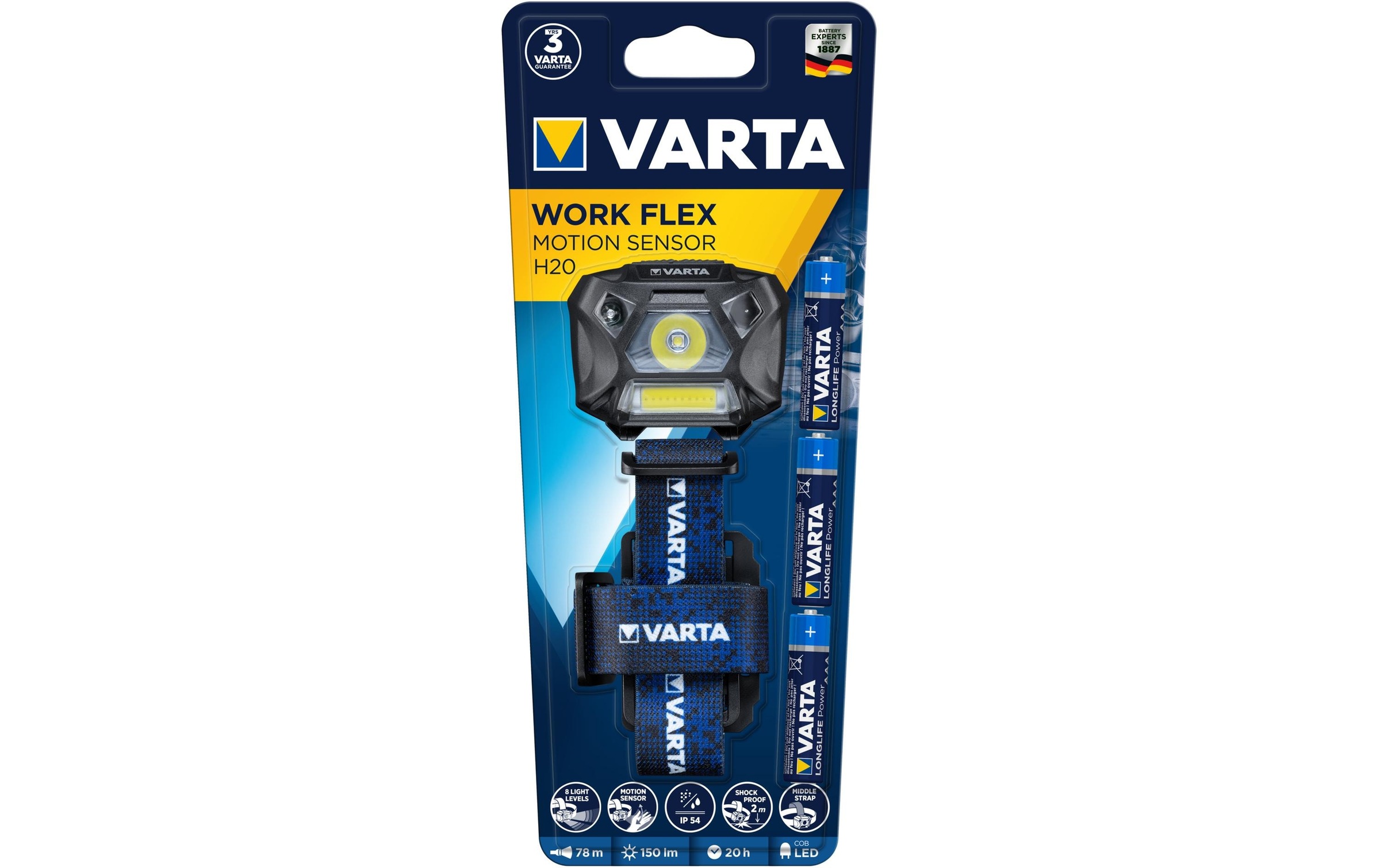 VARTA LED Stirnlampe »Motion Sensor H20«