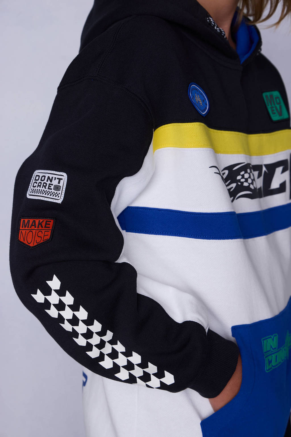 Coolcat Colourblock Hoodie Niko met Racer Prints
