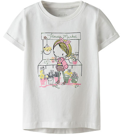 Name It T-Shirt - NmfVix - Bright White/Markt