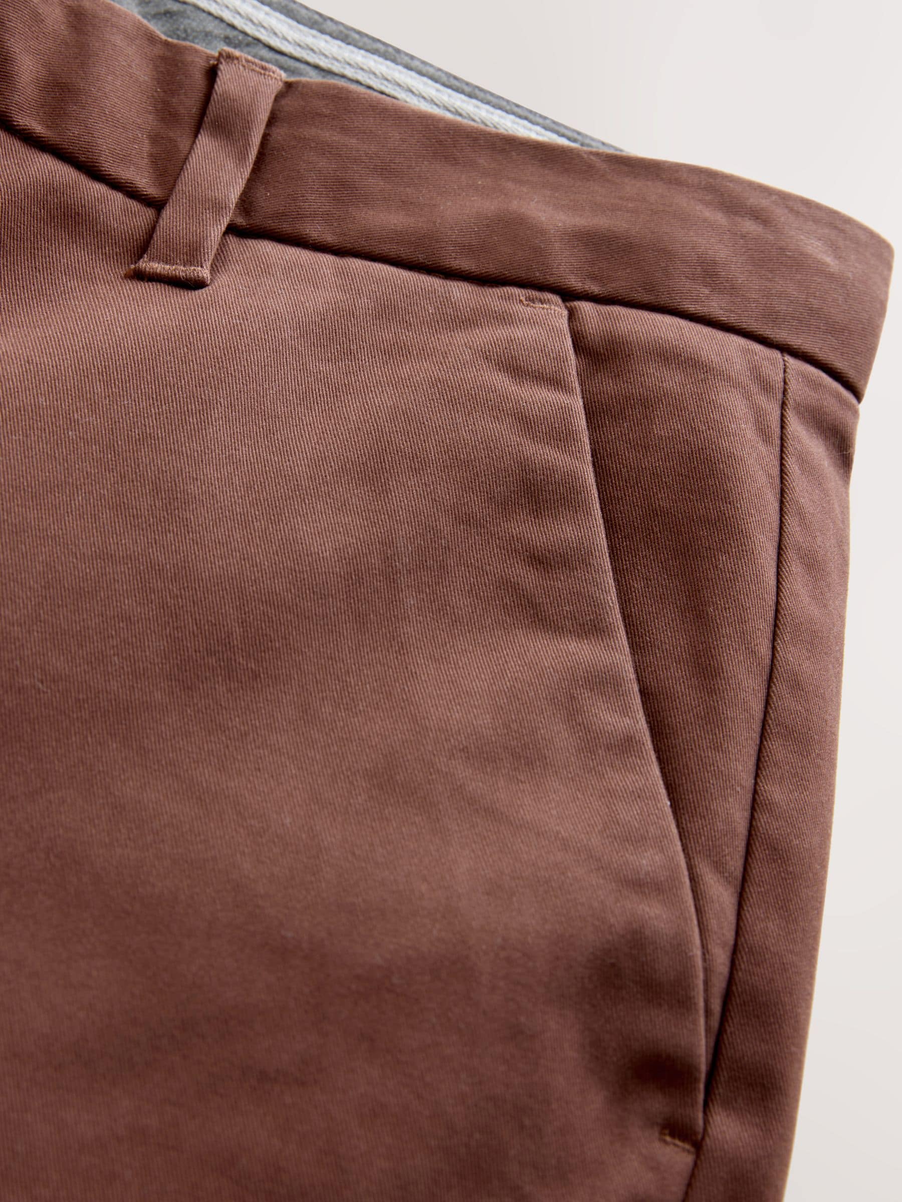 Roestbruin - Slim Fit - Stretchy chino