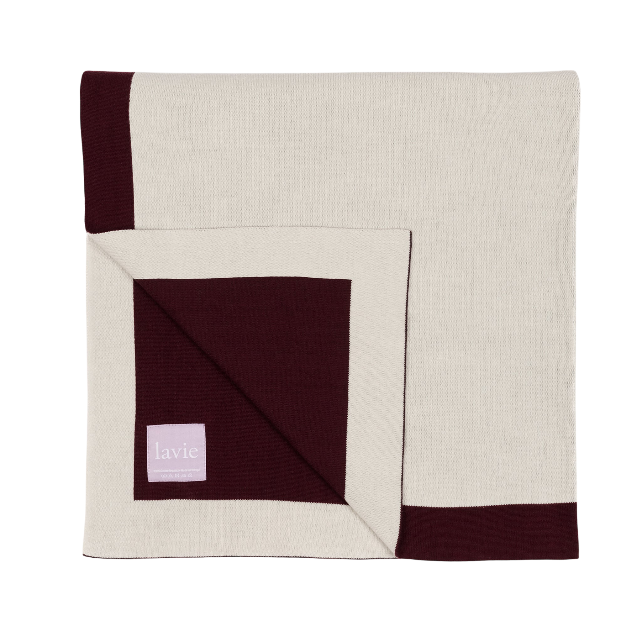 Wohndecke Lolla Plum/Undyed, Plaid 125x170 cm