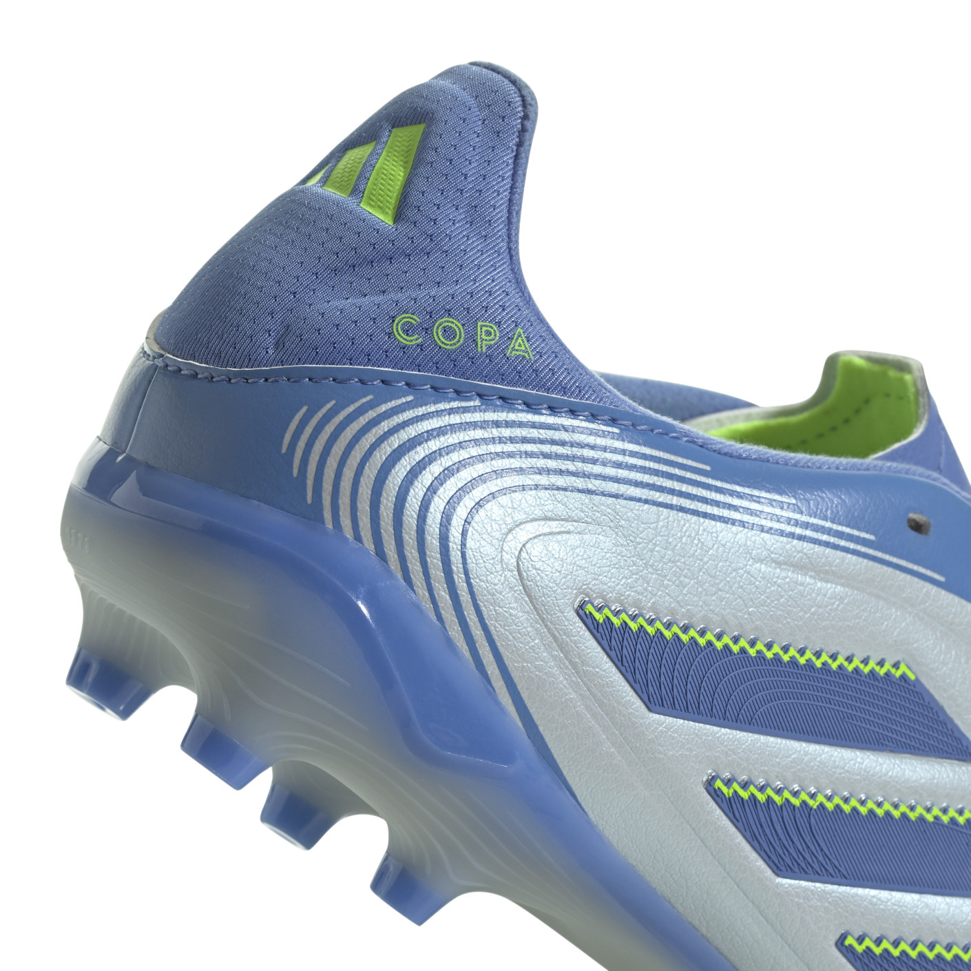 Adidas Copa Pure III League Gras / Kunstgras Voetbalschoenen (MG) Kids Blauw Grijs Neongeel