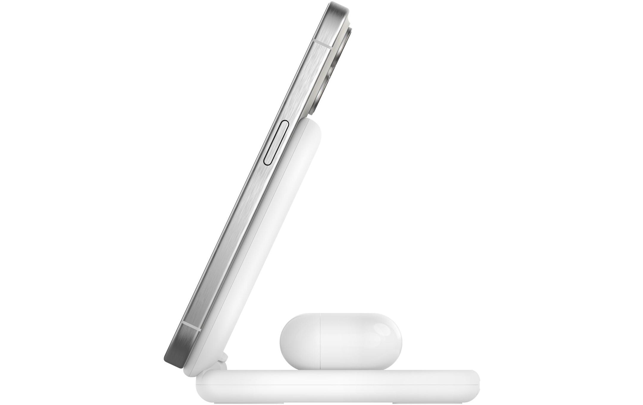 Wireless Charger Boostcharge klappbar Weiss inkl. NetzteilVerstellbare kabellose magnetische Ladestation mit Qi2
