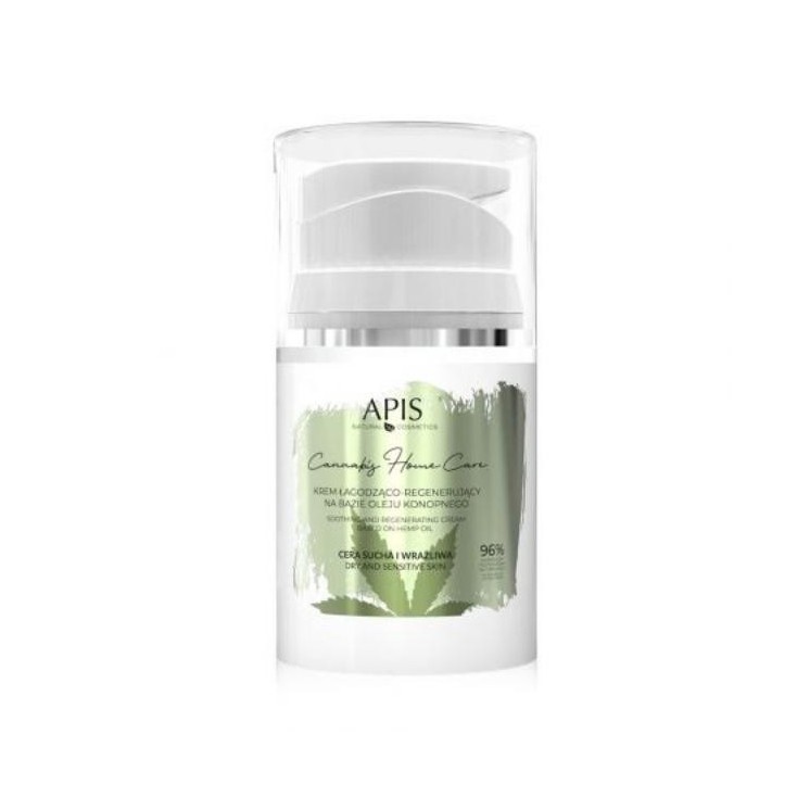 Apis Cannabis Home Care Verzachtende en regenererende gezichtscrème op basis van hennepolie 50 ml
