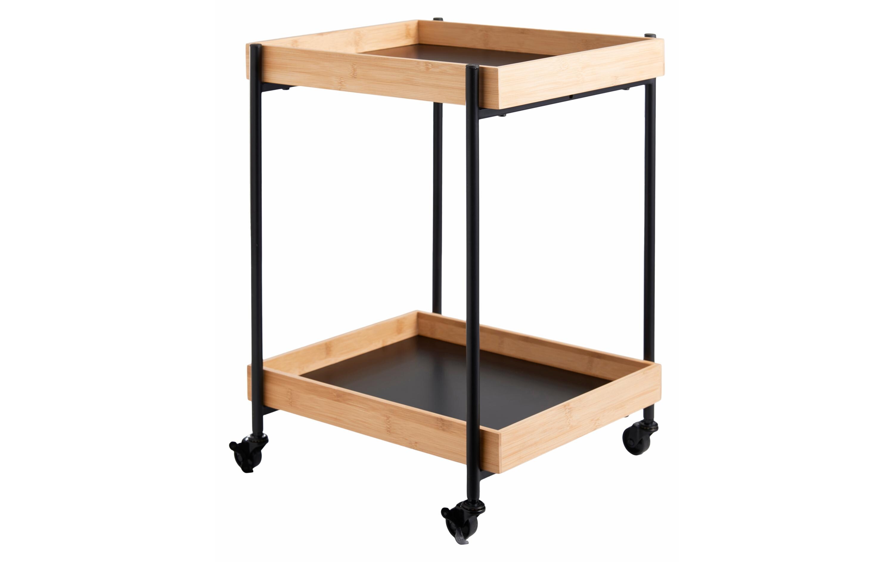 Servierwagen mit 2 Etagen Braun/SchwarzTrolley-Wagen
