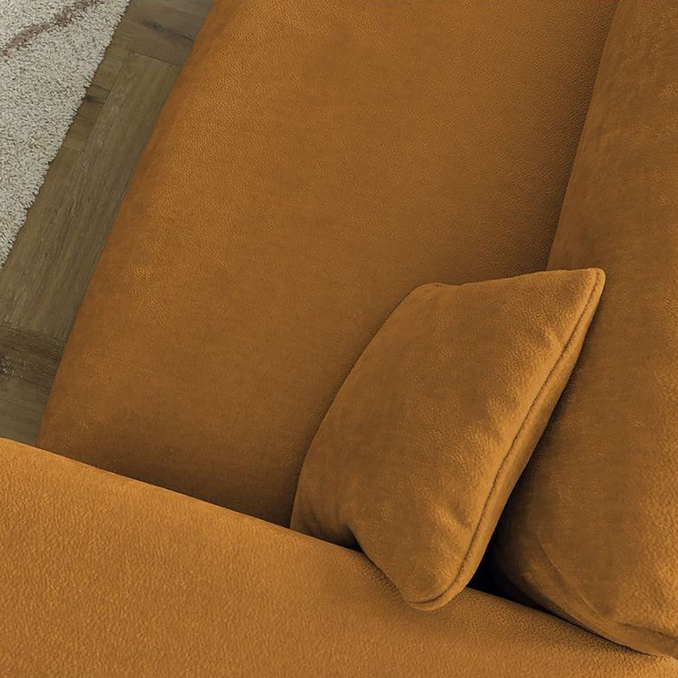 Bobochic Canapé convertible coffre ezechiel orange - 265x109x82 cm