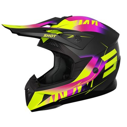 Casque cross Shot PULSE - X-TREM 2025 - Bleu / Jaune