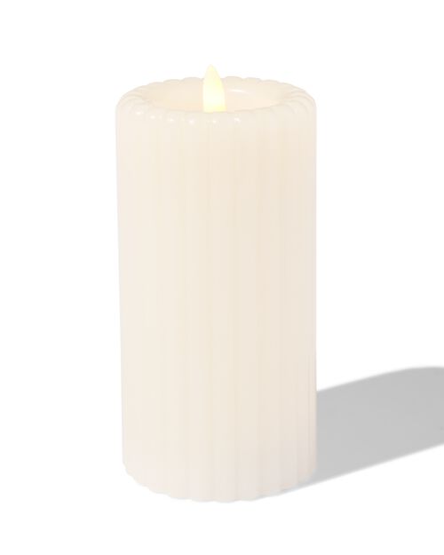 bougie LED nervurée ivoire