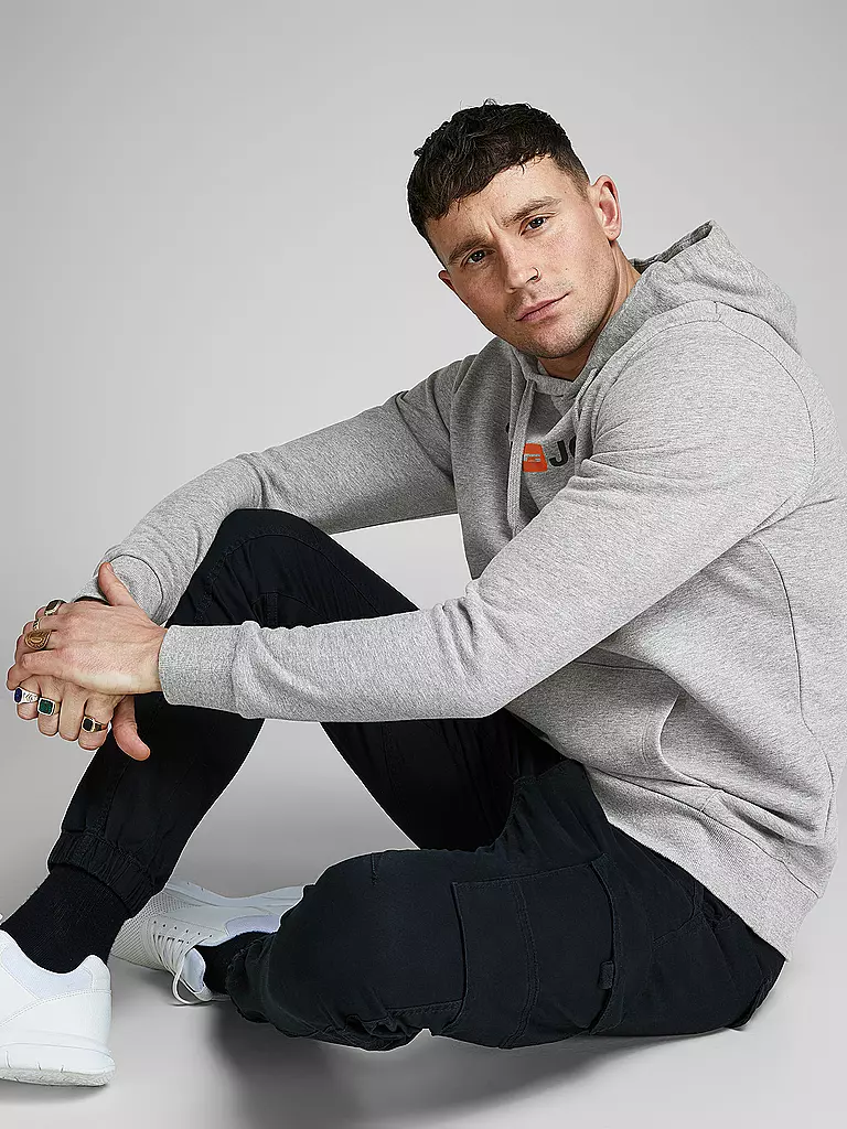 JACK & JONES Sweater-Hoodie grau