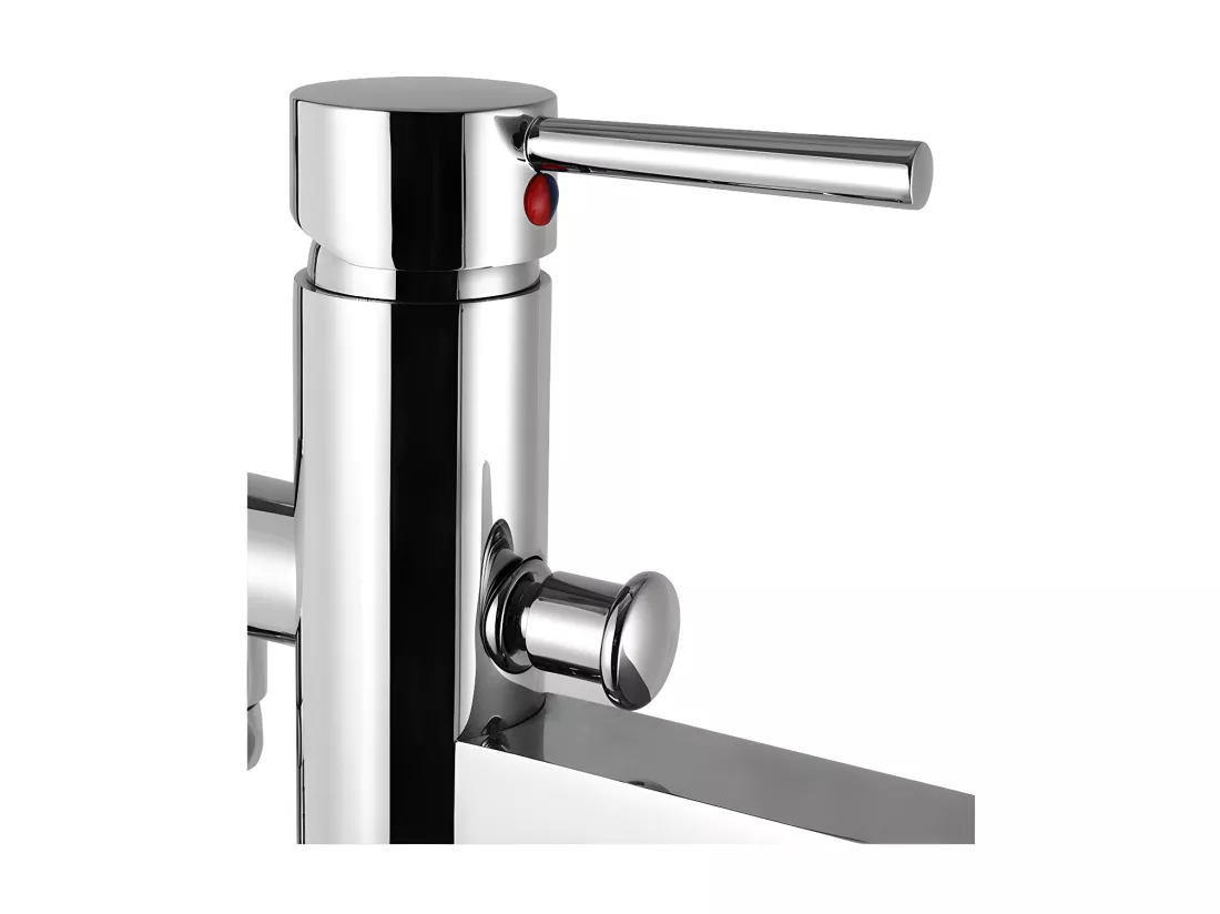 Ensemble baignoire îlot blanche NICA + robinet mitigeur sur pied HARU