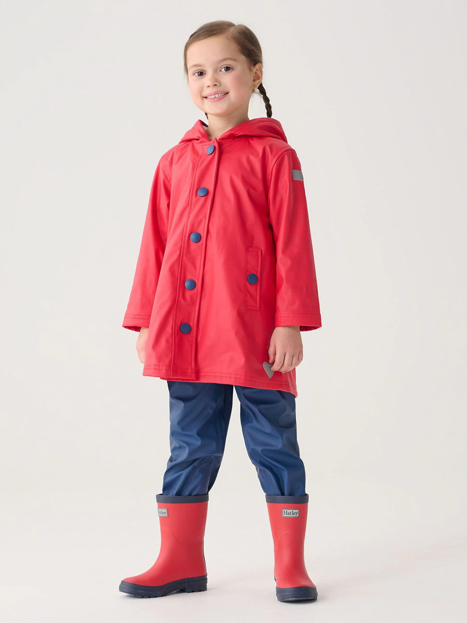 Hatley Red and Navy Matte Rain Wellies