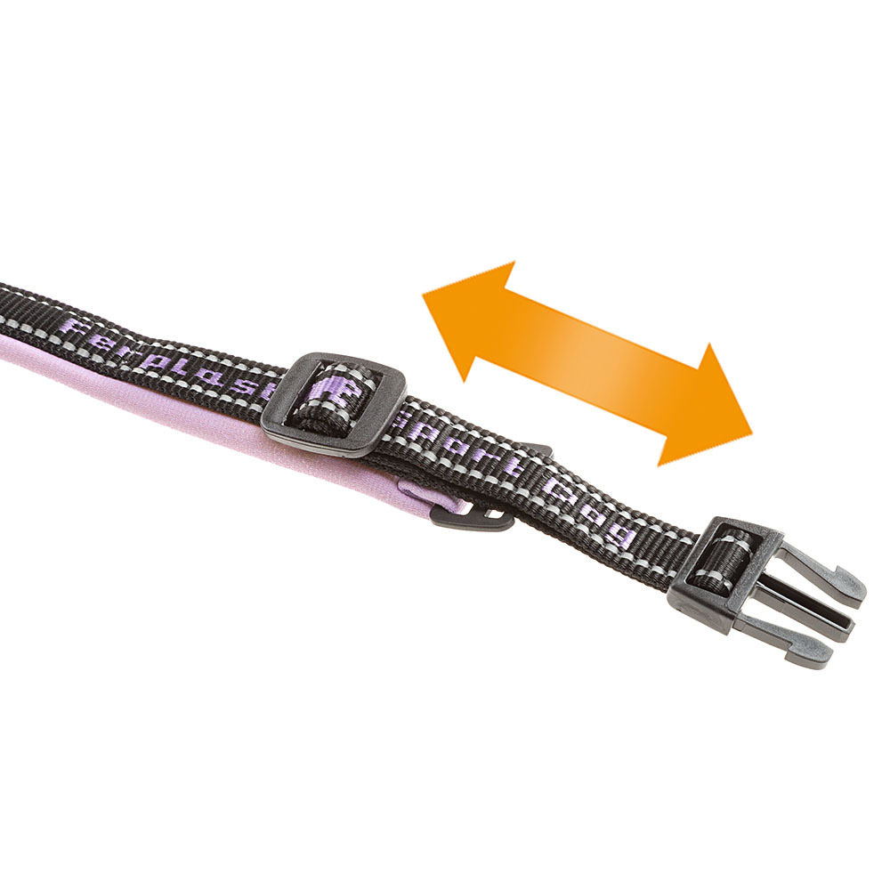Ferplast collier pour chiens sport dog c25/65, poignée rembourée, ceinture réfléchissante, étiquette porte-nom, a: 55÷65 cm - b: