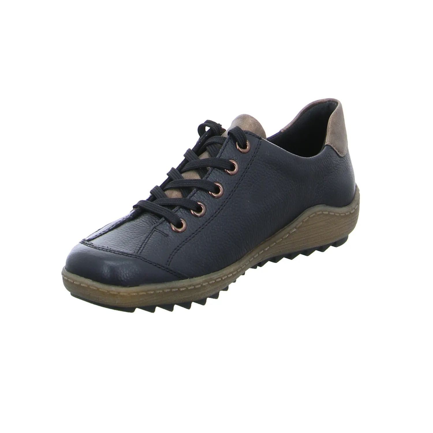 REMONTE Schnürschuh Schwarz Leder