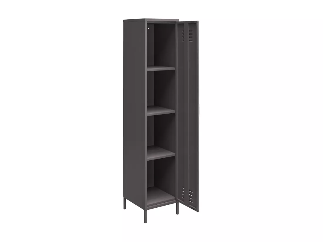 Bradford | Armoire 1 porte en métal gris graphite
