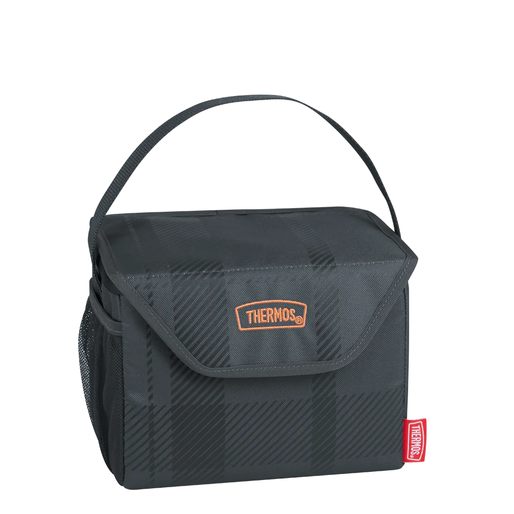 6 CAN COOLER CHARCOAL PLAID