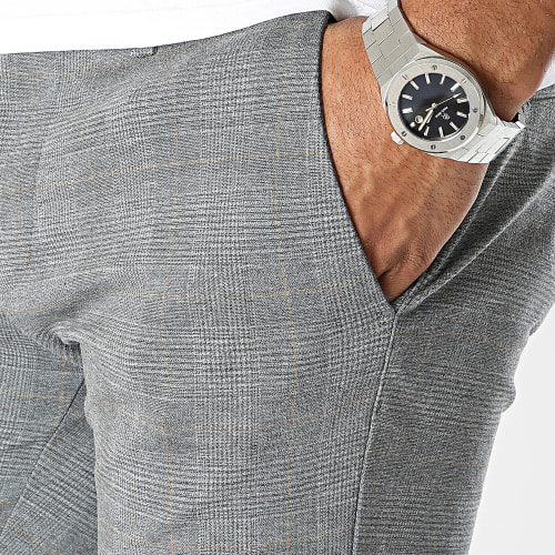 Pantalon A Carreaux Mark Gris Anthracite Chiné